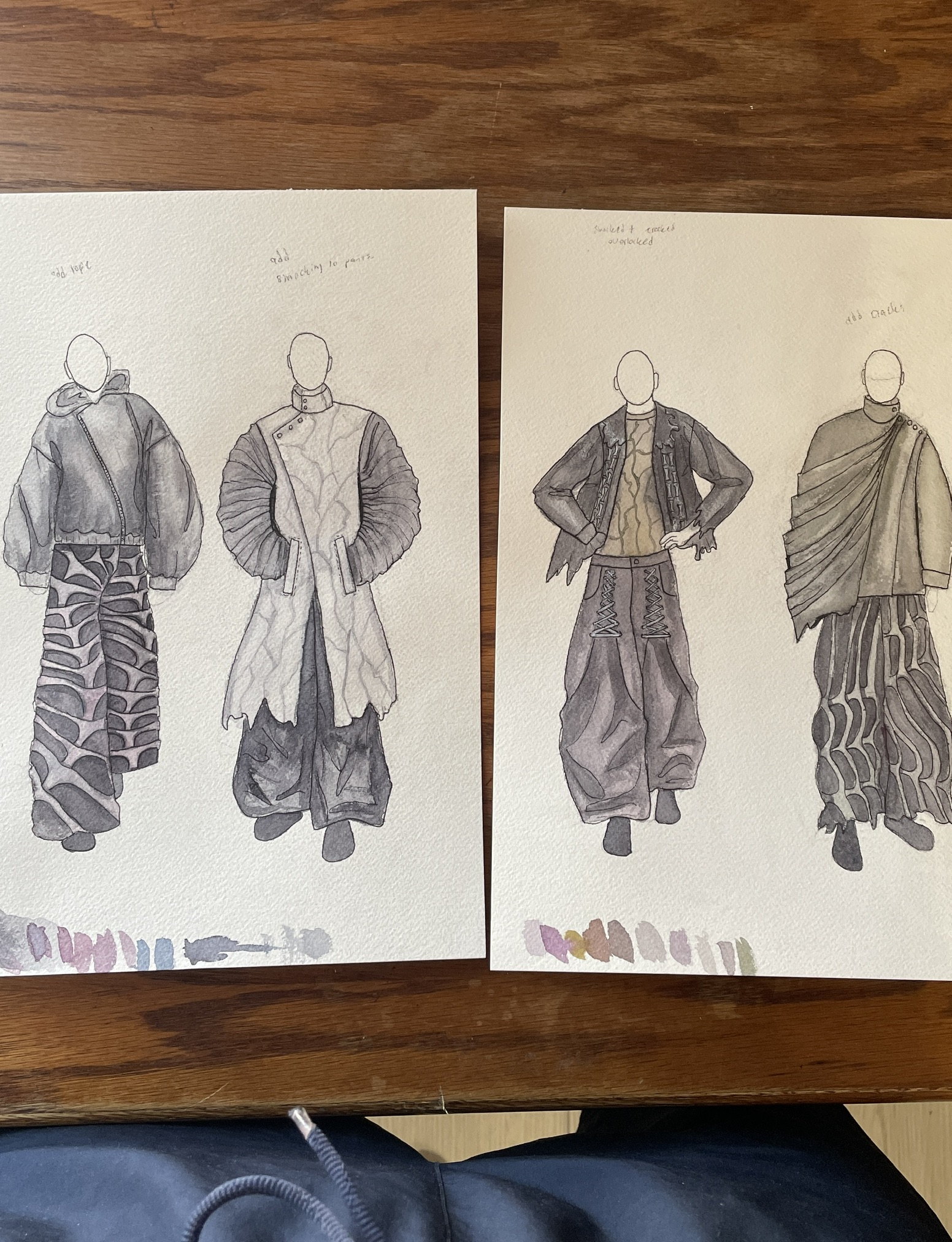 Four watercolor Below the Surface look illustrations arranged across two sheets